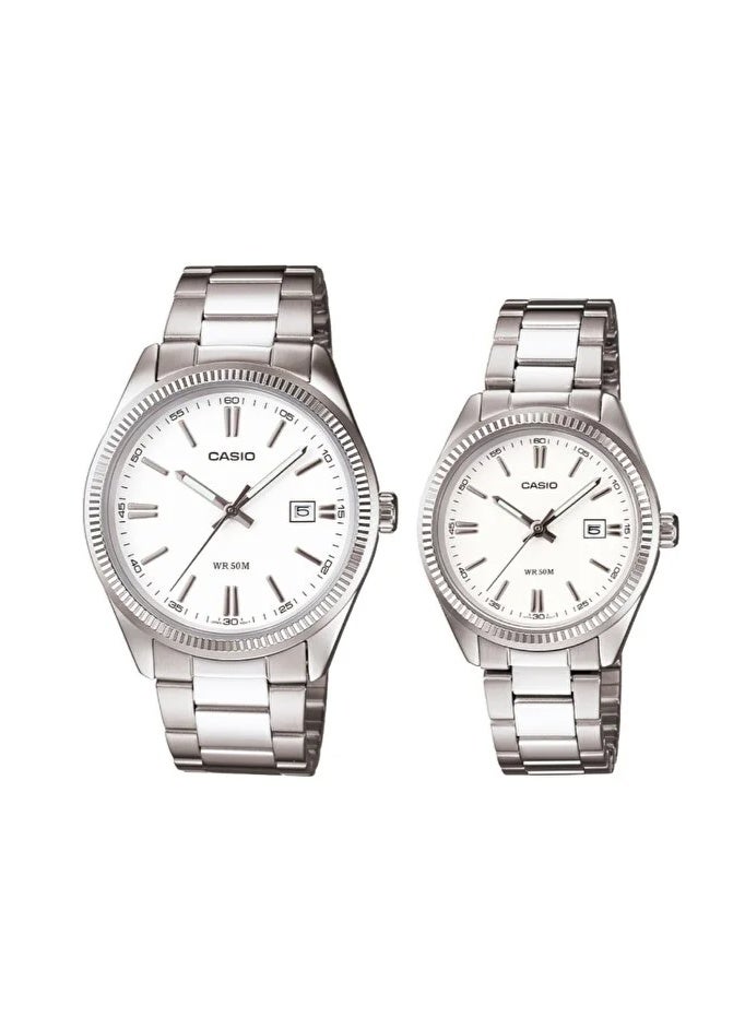 Casio His and Her Couple Analog Dress Watch - MTP/LTP-1302D-7A1 - Image 1